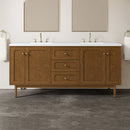 James Martin Laurent 72" Dual Mount Double Bathroom Vanity, Honey Oak