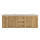 James Martin Laurent 72" Dual Mount Double Bathroom Vanity, Light Natural Oak