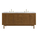 James Martin Laurent 72" Dual Mount Double Bathroom Vanity, Honey Oak