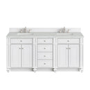 James Martin Bristol 72" Double Bathroom Vanity, Bright White