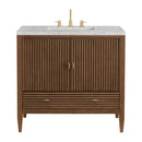 James Martin Myrrin 36" Single Bathroom Vanity, Mid-Century Walnut