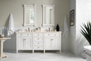 James Martin Brittany 72" Double Bathroom Vanity, Bright White