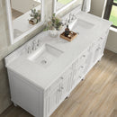 James Martin Lorelai 72" Double Bathroom Vanity, Bright White