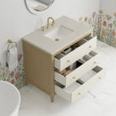 James Martin Celeste 36" Single Bathroom Vanity, Sunwashed Oak with Embossed Shagreen Drawer Fronts