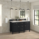 James Martin Lorelai 60" Double Bathroom Vanity, Black Onyx