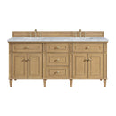 James Martin Lorelai 72" Double Bathroom Vanity, Light Natural Oak