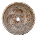Valencia Beige Travertine Vessel Sink Polished 16 Inch Round Bathroom Basin
