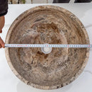Valencia Beige Travertine Vessel Sink Polished 16 Inch Round Bathroom Basin