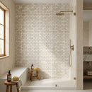 Vanilla Beige Marble 2"x4" Brick Honed on 12" x 12" Mesh Mosaic Tile