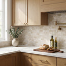 Vanilla Beige Marble 2"x4" Brick Honed on 12" x 12" Mesh Mosaic Tile