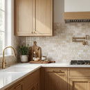Vanilla Beige Marble 2"x4" Brick Honed on 12" x 12" Mesh Mosaic Tile