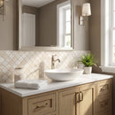 Vanilla Beige Marble Casablanca on 12" x 12" Mesh Mosaic Tile