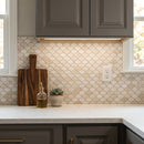 Vanilla Beige Marble Laguna on 12" x 12" Mesh Mosaic Tile