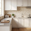 Vanilla Beige Marble Laguna on 12" x 12" Mesh Mosaic Tile