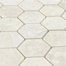 Vanilla Beige Marble 2" Hexagon on 12" x 12" Mesh Mosaic Tile