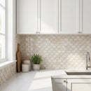 Vanilla Beige Marble Laguna on 12" x 12" Mesh Mosaic Tile