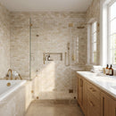 Vanilla Beige Marble 2"x4" Brick Honed on 12" x 12" Mesh Mosaic Tile