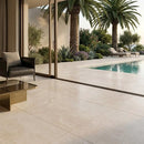 Vanilla Shadow Leather Marble Pavers 24x24
