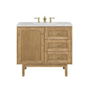 James Martin Laurent 36" Dual Mount Single Bathroom Vanity, Light Natural Oak