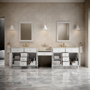 James Martin Bellshire 120" Double Bathroom Vanity, Bright White