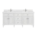 James Martin Lorelai 72" Double Bathroom Vanity, Bright White