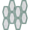 Verde Capri, Glacier Honed Lincoln Marble Mosaics 10 1/4x12 13/16