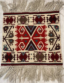 Vintage Navajo Like Bulgarian Wool Kilim Display Rug 1'8''x1'7''