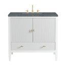 James Martin Myrrin 36" Single Bathroom Vanity, Bright White
