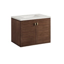 James Martin Amberly 30" Dual Mount Single Bathroom Vanity, Mid-Century Walnut