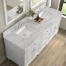 James Martin Lorelai 72" Double Bathroom Vanity, Bright White