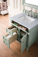 James Martin Brittany 30" Single Bathroom Vanity, Sage Green