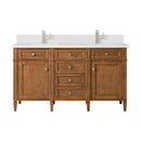 James Martin Brittany 60" Double Bathroom Vanity, Saddle Brown