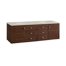 James Martin Amberly 72" Dual Mount Double Bathroom Vanity, Mid-Century Walnut