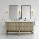 James Martin Emmeline 72" Double Bathroom Vanity, Pebble Oak