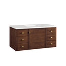 James Martin Amberly 48" Dual Mount Single Bathroom Vanity, Mid-Century Walnut