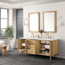James Martin Laurent 72" Dual Mount Double Bathroom Vanity, Light Natural Oak