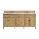 James Martin Lorelai 72" Double Bathroom Vanity, Light Natural Oak