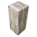 Walnut Travertine Vein-cut Cube End/Side Table - Polished 10x24