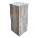 Walnut Travertine Vein-cut Cube End/Side Table - Polished 10x24