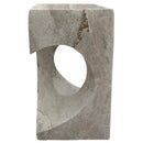 Walnut Travertine Designer Pedestal Stand-Alone Hearth Shape Sink (W)18" (L)18" (H)33" side view