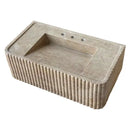 Beige Wall Mount Travertine Bathroom Sink 32 Inches By 16