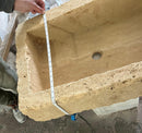 Walnut Travertine Rustic Rectangular Wall-mount Bathroom Sink (W)20" (L)30" (H)8"  width measure view