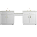 James Martin Bellshire 96" Double Bathroom Vanity, Bright White