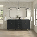 James Martin Myrrin 72" Double Bathroom Vanity, Carbon Oak