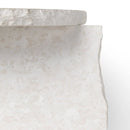 White Fossil Limestone Turkish Handcrafted Natural Stone End Table