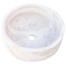 white limestone vessel sink honed d16 h6 angle view