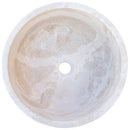 white limestone vessel sink honed d16 h6 top view