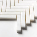 White Pearl Honed Herringbone 5/8x3 Marble Mosaics 10 7/16x12 13/16