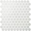 White Polished Hexagon Glass Mosaics 11 3/4x11 1/2