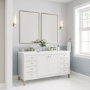 James Martin Chicago 60" Double Bathroom Vanity, Glossy White